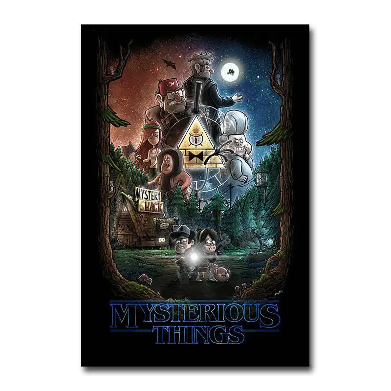 

Q1901 Posters and Prints Gravity Falls Cartoon Movie 20x30 24x36 Art Poster Canvas Painting Home Decor
