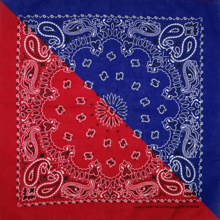 Новая мода хип-хоп хлопок бандана квадратный шарф градиентный цвет повязка на голову с принтом пейсли для женщин/мужчин/мальчиков/девочек - Цвет: sapphire red