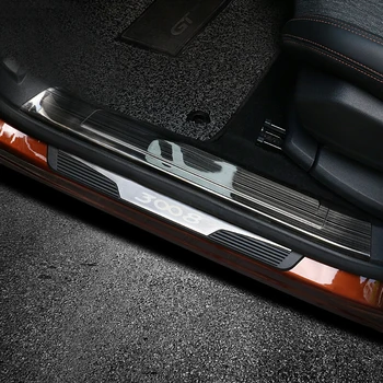 

For Peugeot 3008 GT 2016 2017 2018 Accessories Car Styling Auto Door Sill Scuff Plate Threshold Panel Cover Trim Sticker