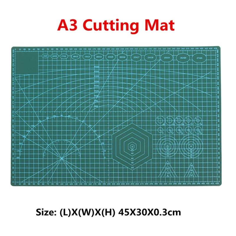 

A3 Cutting Mat Plastic PVC Non Slip Self Healing Patchwork Double Sided Cutting Border Plate Pad for Leather Fabric Paper Craft