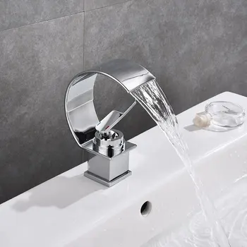 

Basin Faucet Bathroom Sink Faucet Basin Oil Rubbed Bronze Faucet Mixer Single Handle Hole Hot Cold Mixer waterfall Taps Crane