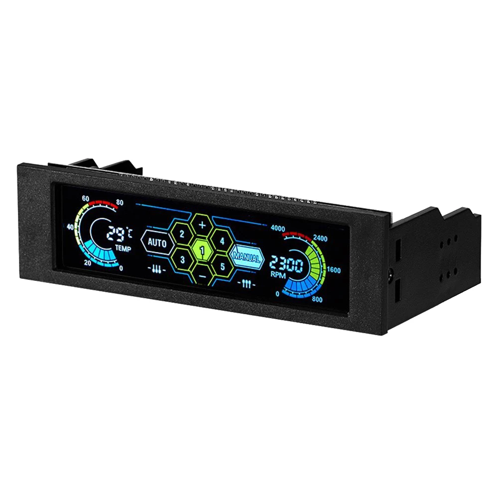 Цена STW контроллер вентилятора с сенсорным ЖК экраном, пластиковый 5,25 дюймовый отсек, передний вентилятор, 5 скоростей охлаждения компьютера