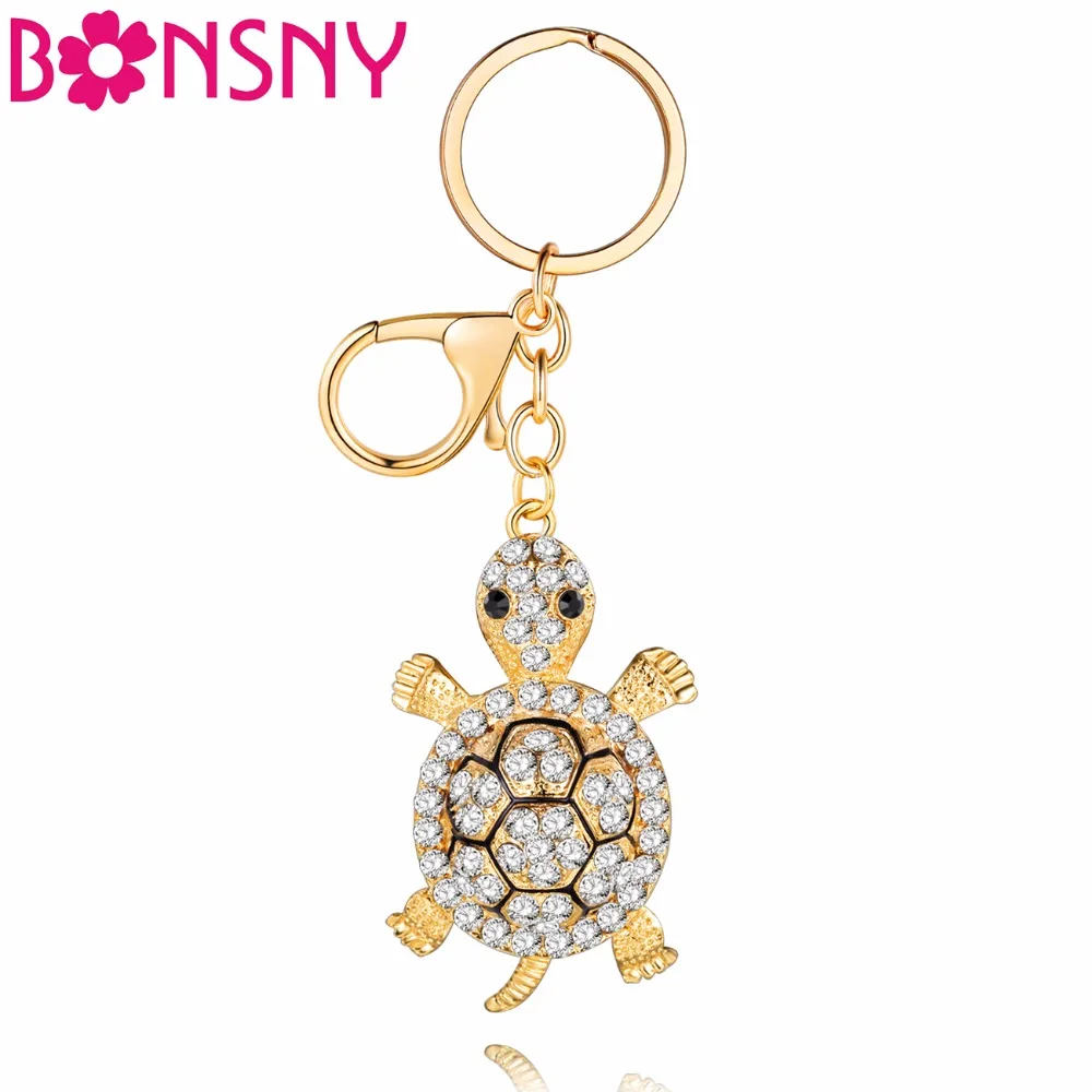 

Bonsny Ocean Collection Animal Enamel Sea Turtle Key Chain Women Keyrings Gift For Girl HandBag Keychain Car key Charms Jewelry
