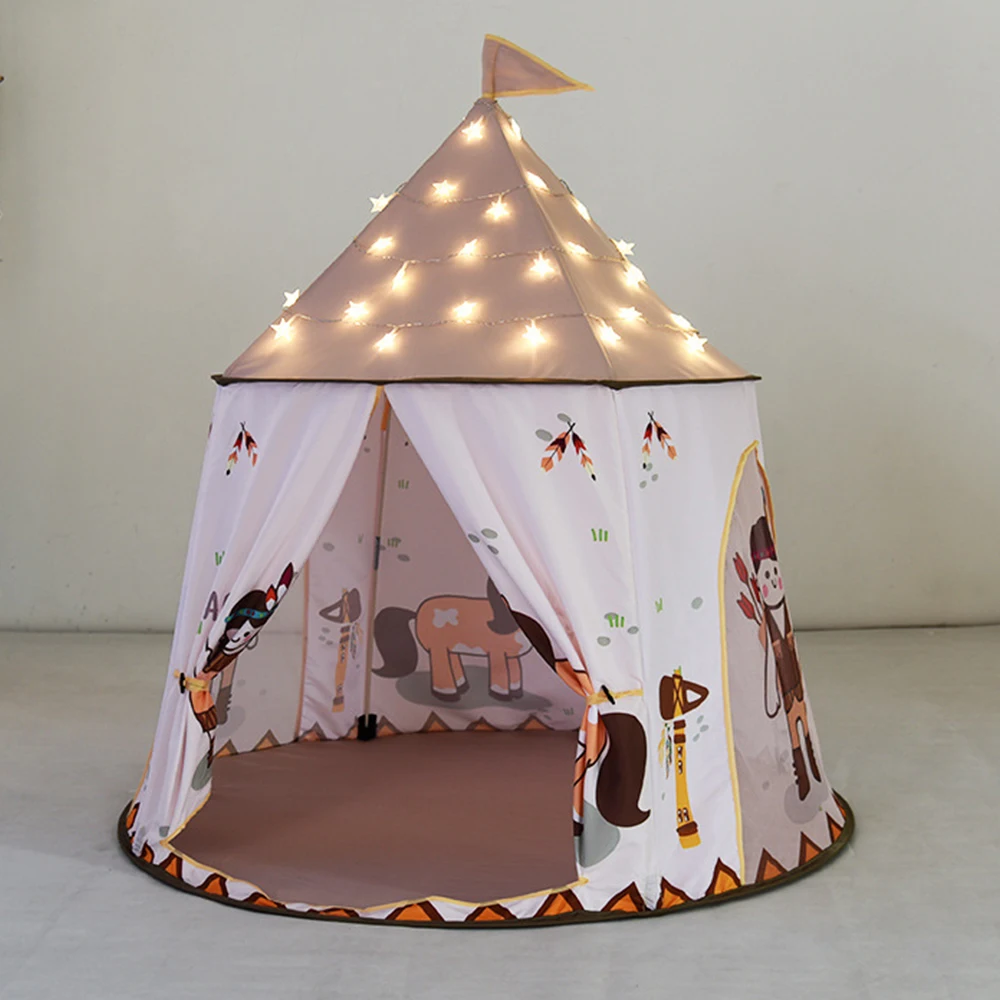 Castelo de princesa portátil para crianças, barraca de diversão, ambiente interno e externo, para mordedor, presente de aniversário e natal para