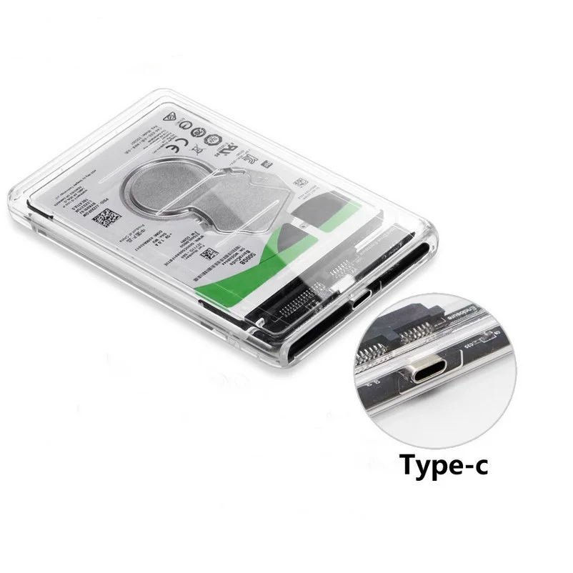 Прозрачный чехол для жесткого диска USB 3,1 UASP type C to Sata 3,0 2,5 дюйма, корпус для жесткого диска USB C to SATA 3,0