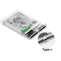 sata ל USB שקוף 3.1 UASP סוג C ל SATA 3.0 מקרה HDD 2.5 אינץ C USB כונן קשיח מארז ל SATA 3.0 פגז הכונן הקשיח (2)