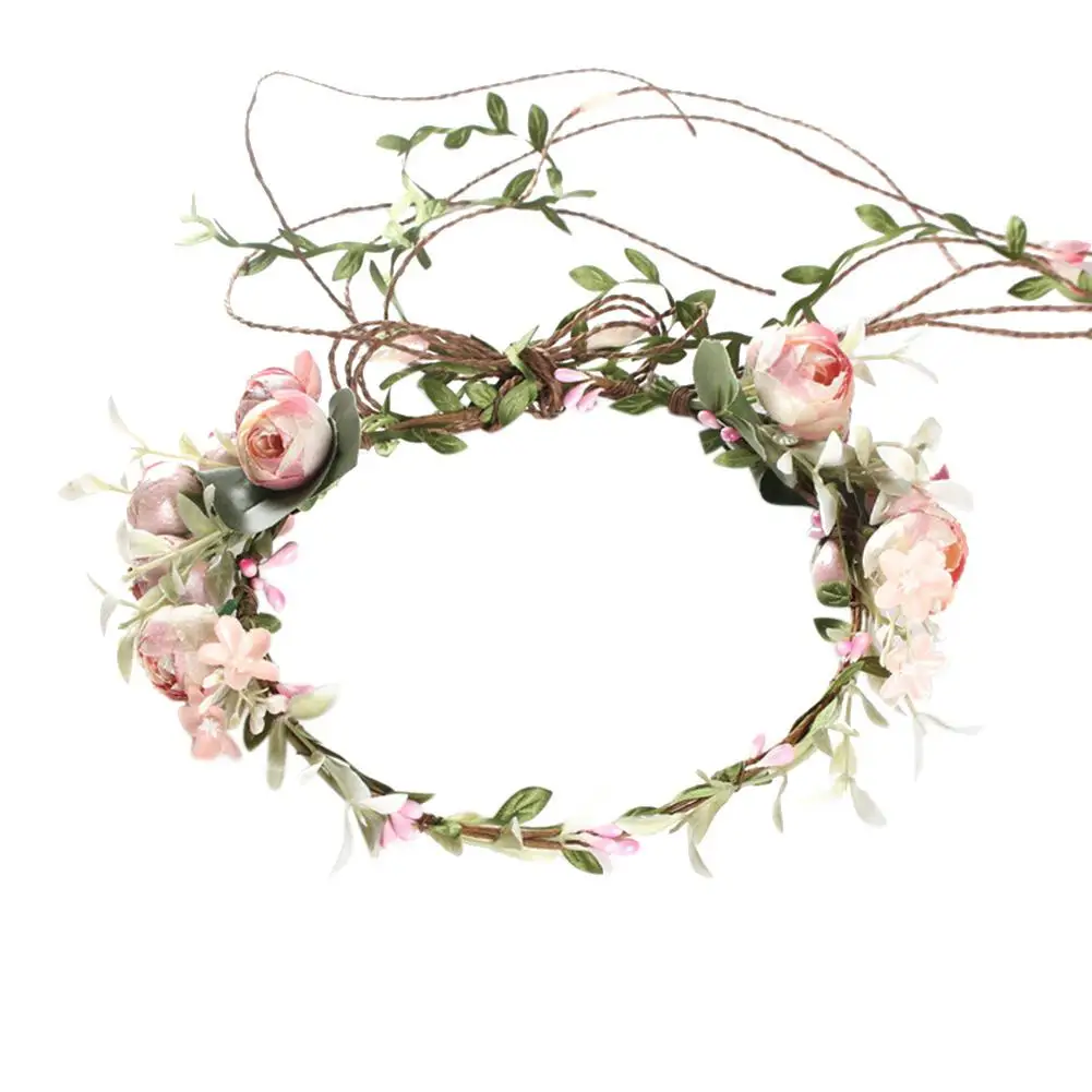 

MISSKY Women Hairband Stylish Flower Hairband Wreath Crown for Party Bride Wedding Beach Ornament Gift Female Hair Accessory