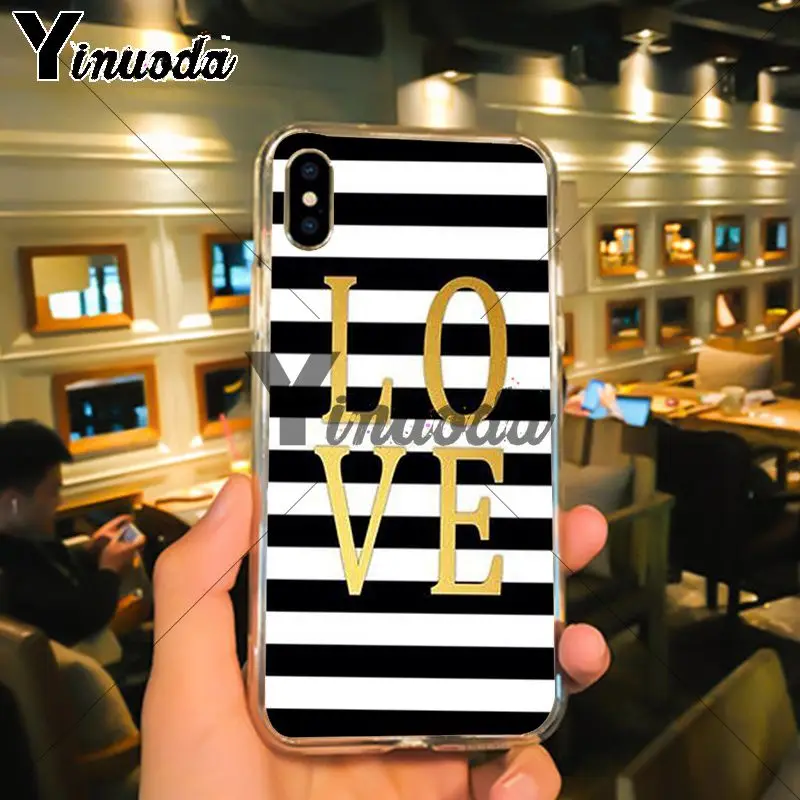 Black White Stripes Gold Love (3)