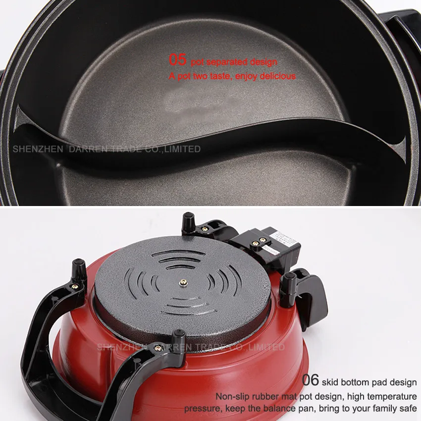 Elétrica de Alta Qualidade Multifuncional Panela Quente Yuanyang Pot Casa Não-vara Panelas 1pc 220v 1500w 6l 10 1pc 220v 1500w 6l elétrica de alta