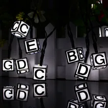 Творческий буквы алфавита 30 светодиодный свет шнура 600 см солнечные Фея шарик Шторы спальня Водонепроницаемый детская комната Рождественский Декор