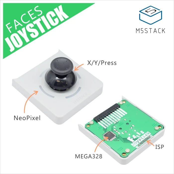 M5Stack джойстик панель для M5 FACE ESP32 комплект разработки X/Y оси и нажмите кнопку с NeoPixel светодиодный бар и MEGA328 внутри