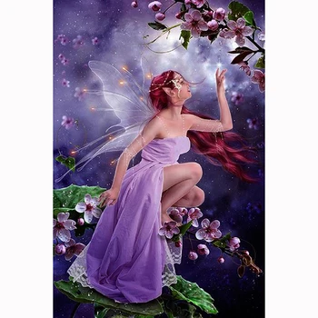 

Full Square Drill 5D DIY Diamond Painting "Butterfly Fairy With Flower" 3D Diamond Embroidery Cross Stitch Mosaic Rhinestone KBL
