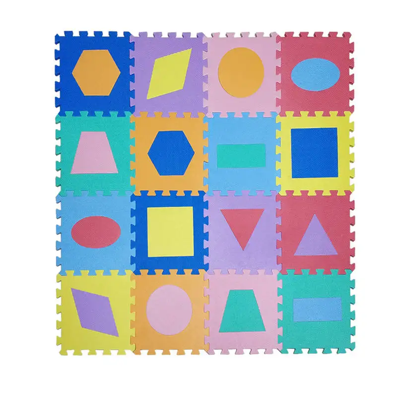 

Meitoku baby EVA foam puzzle play mat/ Geometric Polygon Interlocking education floor carpet Tiles, Rug for kids,One set=16piece