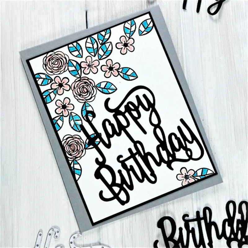

Julyarts 28Pc/lot 14*14cm 69*65mm Rubber Stamp Clear Metal Cutting Dies New 2018 Scrapbooking Flower Alphabet Die Stamp Stencil