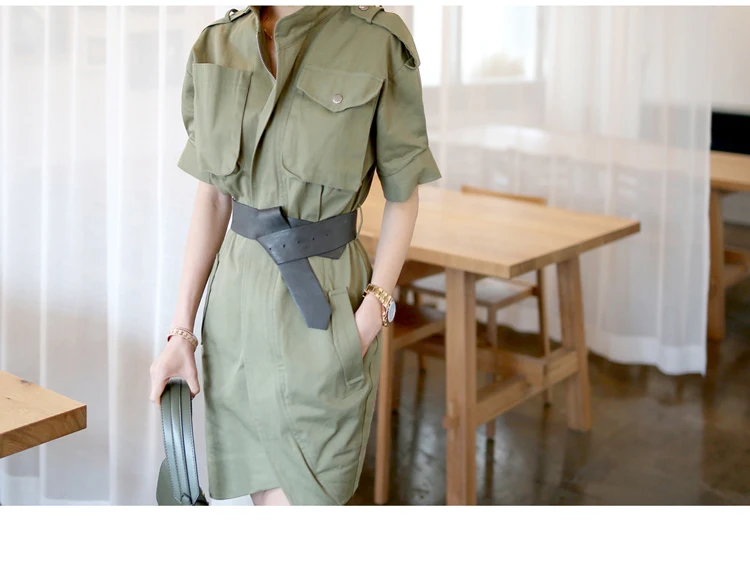 HAMALIEL/летнее женское однотонное платье-футляр с коротким рукавом и карманом, туника, облегающее узкое платье-карандаш платье с воротником-стойкой