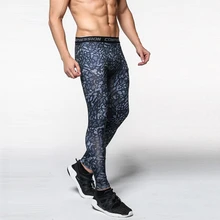 Мужские компрессионные штаны новые трико для кроссфита Мужские штаны для бодибилдинга брюки джоггеры с камуфляжным принтом для бега для велоспорта йоги