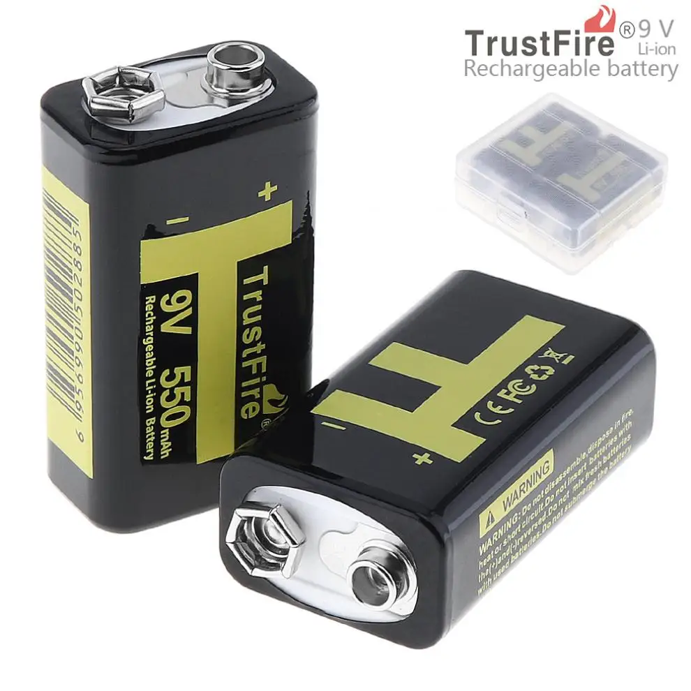 

8pcs/lot TrustFire 550mAh 9V Rechargeable USB Lithium Battery with Safety Relief Valve LED Indicator for Multimeter Microphone