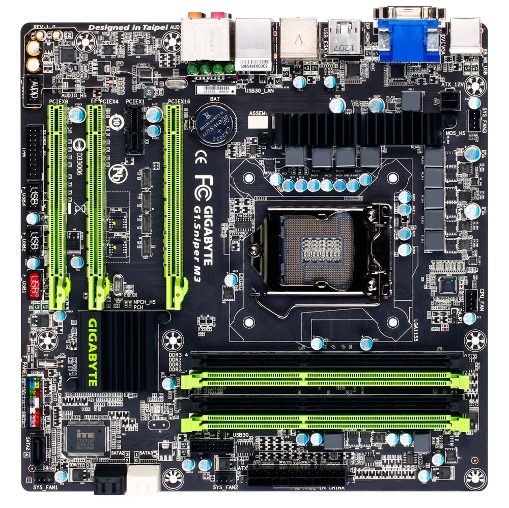 

Gigabyte G1.Sniper M3 Desktop Motherboard Sniper M3 Z77 LGA 1155 For Core i7 DDR3 32G USB3.0 Micro ATX Original Used Mainboard