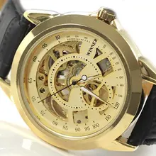 Мужские модные автоматические механические часы Благородные Золотые дизайнерские подарочные часы