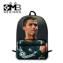 2015 fashion casual sport Messi mens backpacks 3d football star printing backpack for boys Canvas school bags for teenagers