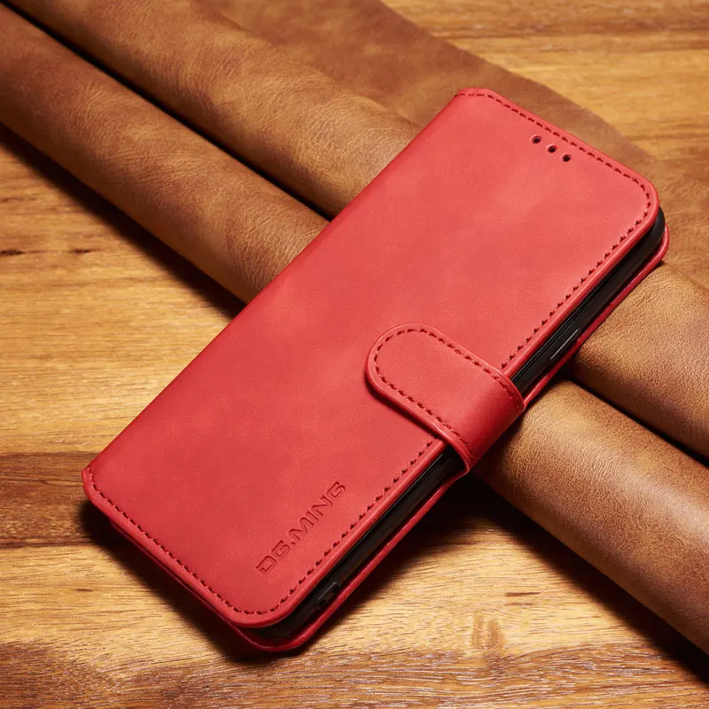 Чехол для телефона Xiaomi Redmi Note 7, чехол для Redmi 7, Роскошный кожаный бумажник, флип-чехол, Ретро протектор, чехол для Redmi Note 7 - Цвет: Red