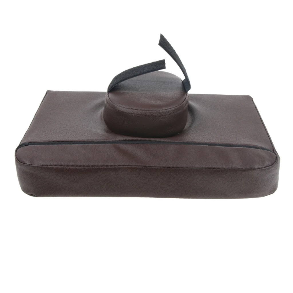 Квадратная лицевая подушка для поддержки шеи из искусственной кожи, массажная настольная подушка для расслабления тела/снятия усталости - Цвет: Brown