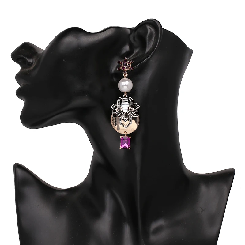 FASHIONSNOOPS Special Design Luxury Bohemian Wedding Simulated Pearls Earring Women Fashion Dangle Jewelry Shiny Drop Earrings