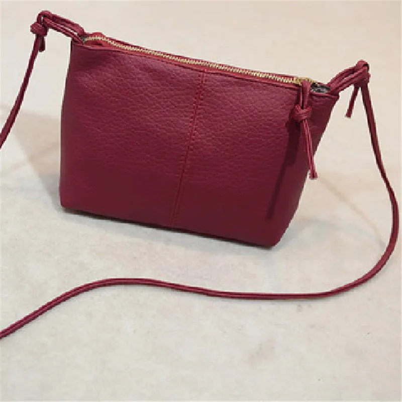 Модная повседневная сумка на плечо с застежкой-молнией, маленькая винтажная женская сумка из мягкой искусственной кожи, женские сумки-мессенджеры - Цвет: WineRed