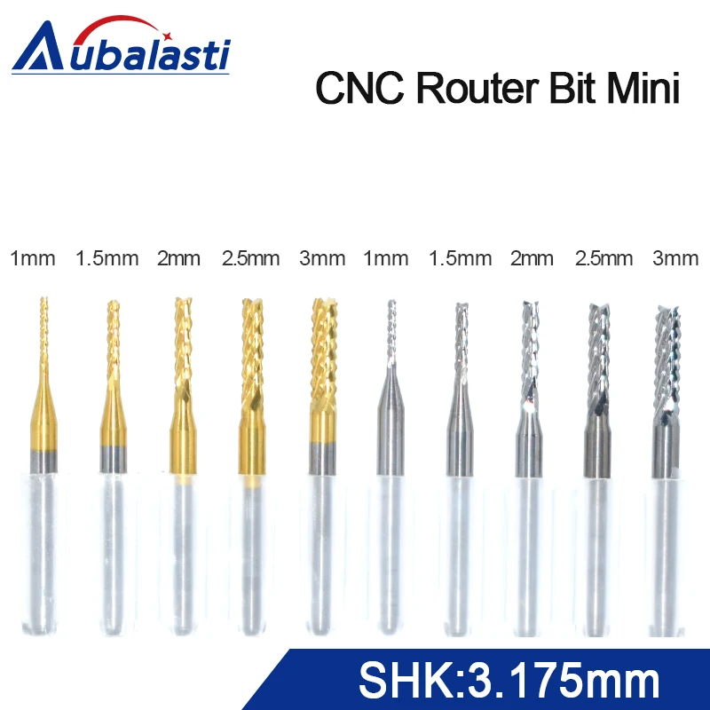 

10pcs 3.175mm CNC Machine Router Bit Mini PCB Carbide End Mill Tools Cutting Bits CNC Milling Cutters Kit & cnc cutter milling
