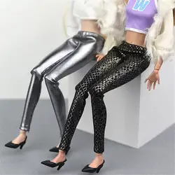 1 шт.. искусственная змея серебряные кожаные брюки длинные брюки для куклы одежда модные брюки для кукол аксессуары