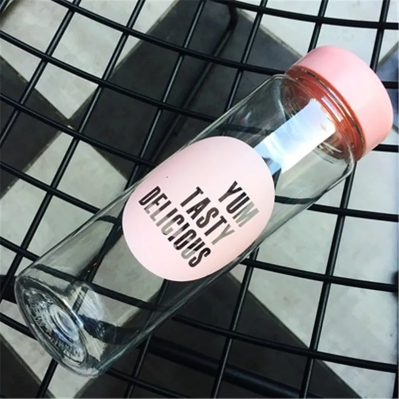 BXLYY, новинка, 350 мл, 500 мл, My Bottle, пластиковая портативная Герметичная Бутылка Для Воды, для пар, спортивный шейкер, 1 шт., розовая бутылка для воды с буквами, 7 Z - Цвет: 3-500ml