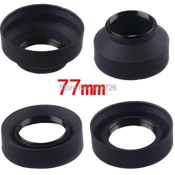 

77mm 3-Stage 3 in1 Collapsible Rubber Foldable Lens Hood 77mm DSIR Lens for Canon Nikon camera