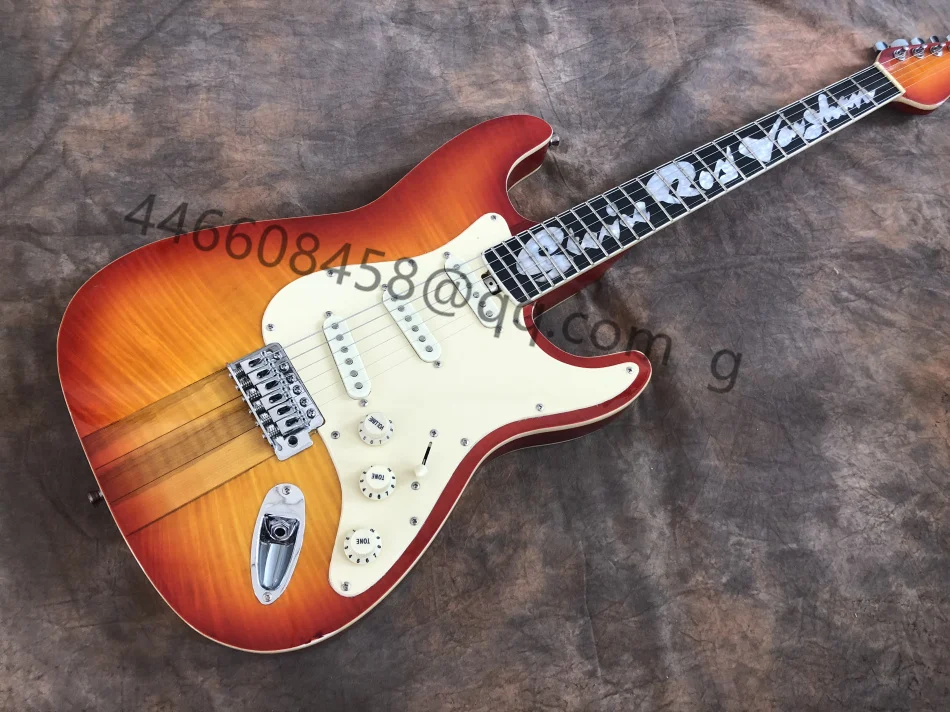 

Free shipping Factory custom good Sound effect new standard electric guitar 6 strings guitars musical NO.1 tigerstripecolour