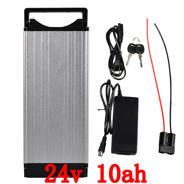 Cheap 24V 10AH Rear rack Lithium Battery , Aluminum alloy Battery Pack , 29.4V Electric bicycle Scooter E-bike Free Shipping