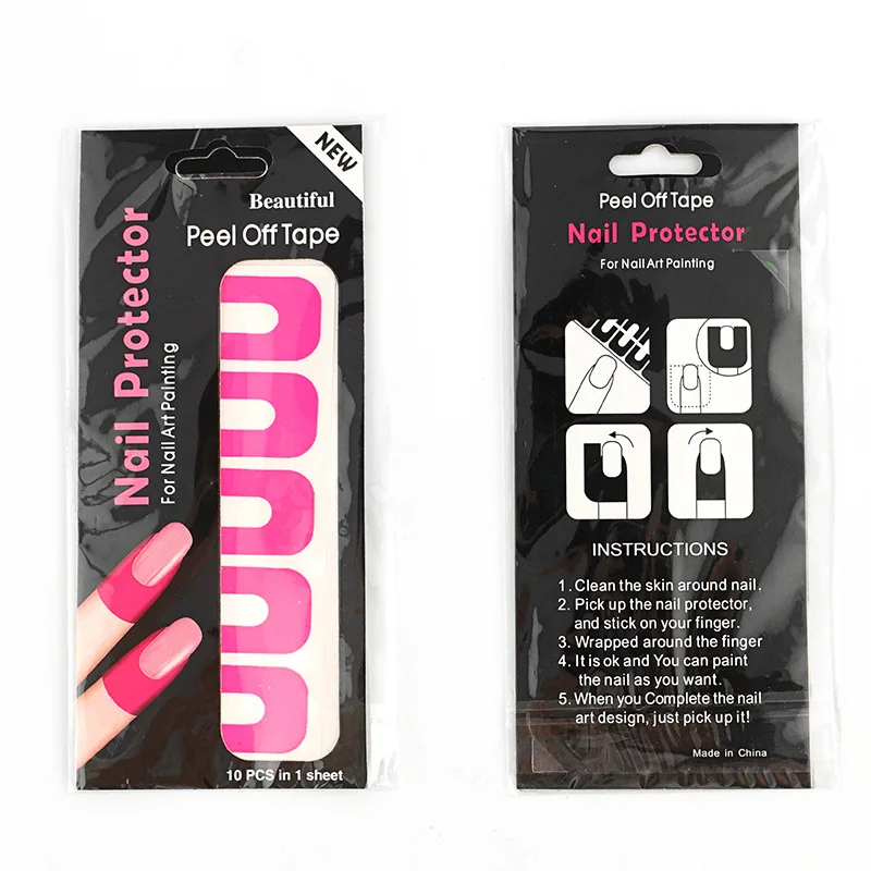 

1 Pack Nail Varnish Protector Creative Spill-Resistant Manicure Finger Cover U-shape Nail Form Guide Sticker Nail Art Tools