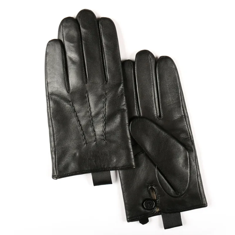 2017 Fashion Male Genuine Leather Gloves Autumn and Winter Men's Suede ...