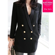 Досуг Лев металлической пряжкой двубортное пальто узкого кроя женские трех до двенадцати лет модные пиджаки куртка Q16