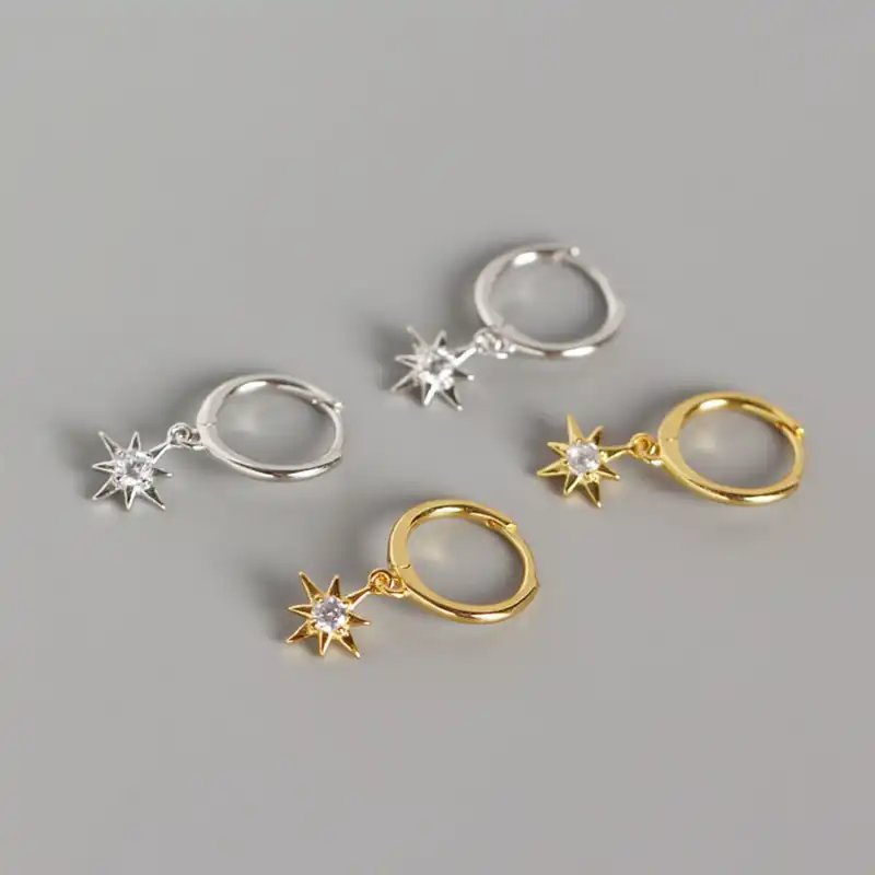 WTLTC Настоящее серебро 925 пробы Серьги-кольца для женщин нежные маленькие крошечные серьги с дизайном «солнце» висячие серьги широкие серьги