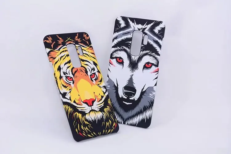 Luminous Aztec Animal Case for Samsung Galaxy S9 S8 S7 S6 Edge Cover Embossed Rabbit Wolf Elephant PC Fundas Case For Samsung S9 (21)