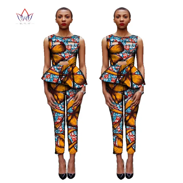 brw afrikaanse kleding crop tops 2 stuk set vrouwen kleding lange
