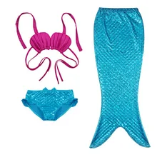 Детские купальники бикини с русалочкой для девочек, 3 предмета, купальник для малышей, купальник для косплея на Хэллоуин