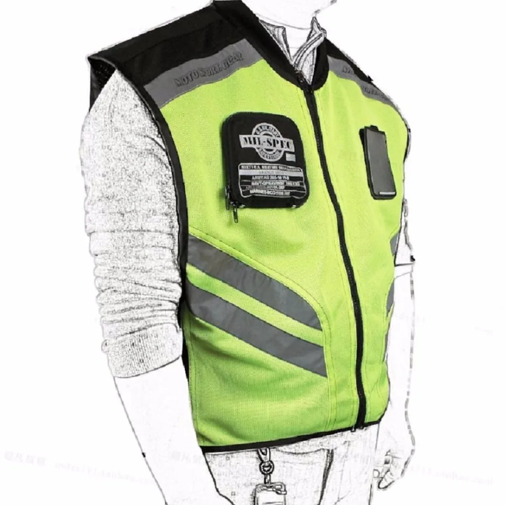 Motorcycle Reflective Vest Non sleeve Jackets Motocross Riding Jaqueta