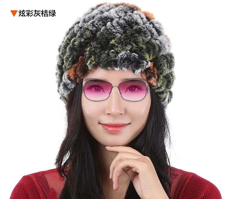 Claus hat girl autumn winter day thickening sets hat weaving of otter mother cotton padded cap
