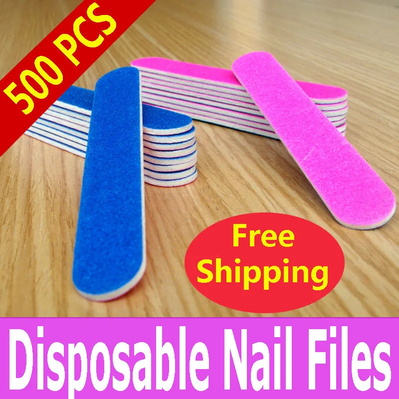 

500pcs Professional Nail Files/Sandpaper Buffers Slim Crescent Grit 180/240 tools disposable cuticle remover callus polish pack