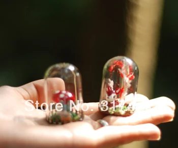 

NEW!20set/lot 38*25mm Glass Bubble vial glass dome with 25mm base DIY glass vial pendant charm pendant
