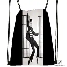 Пользовательские Элвис Пресли Drawstring сумка-рюкзак милый рюкзак дети сумка(черный назад) 31x40 см#180612-02-17