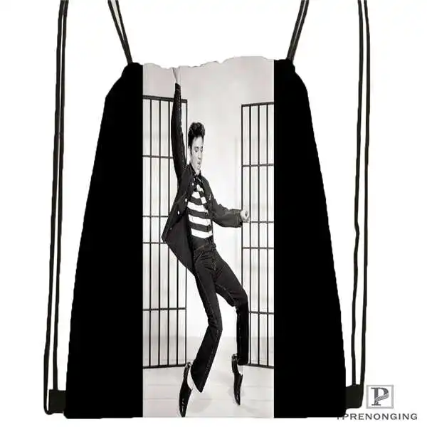 Custom Elvis Presley Drawstring Backpack Bag Cute Daypack Kids Satchel Black Back 31x40cm 180612 02 17