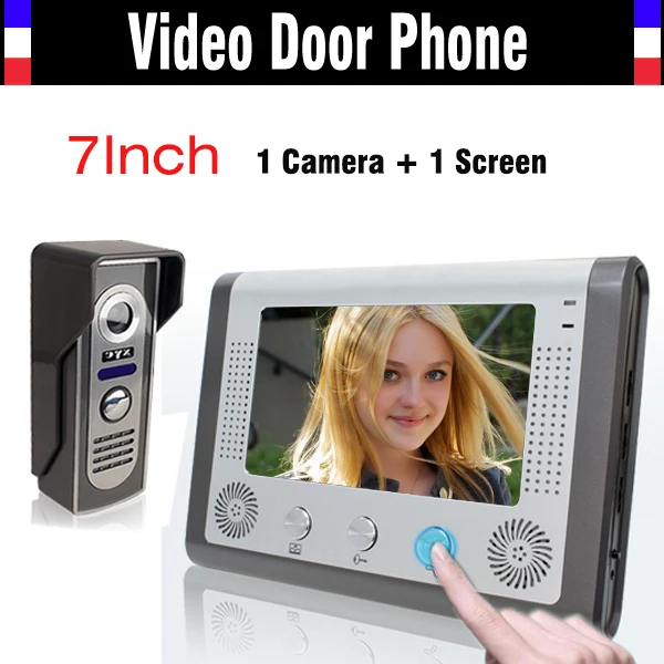 7 Inch video door phone LCD Monitor Video DoorPhone Cmos IR Night Version Camera video intercom system 7