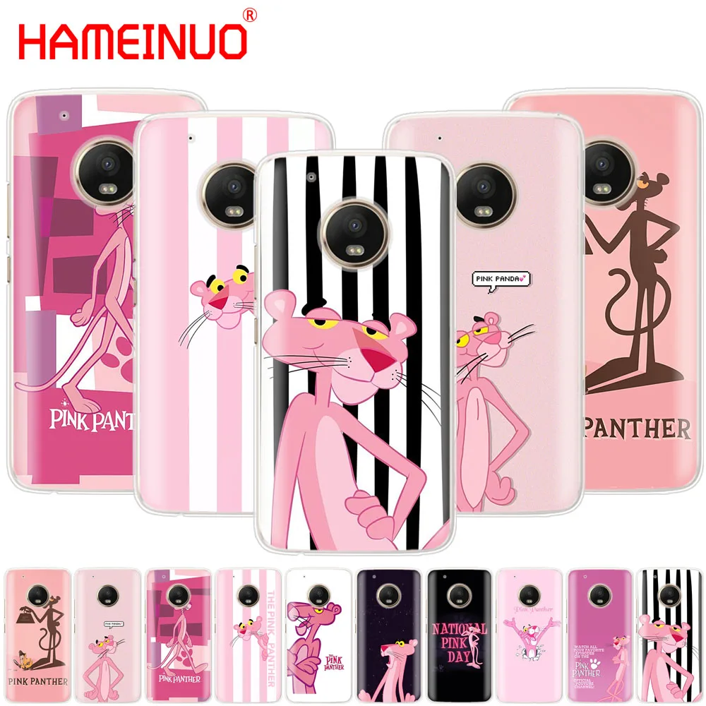 

HAMEINUO Pink Panther lovely case cover for For Motorola Moto X4 E4 C G6 G5 G5S G4 Z2 Z3 PLAY PLUS