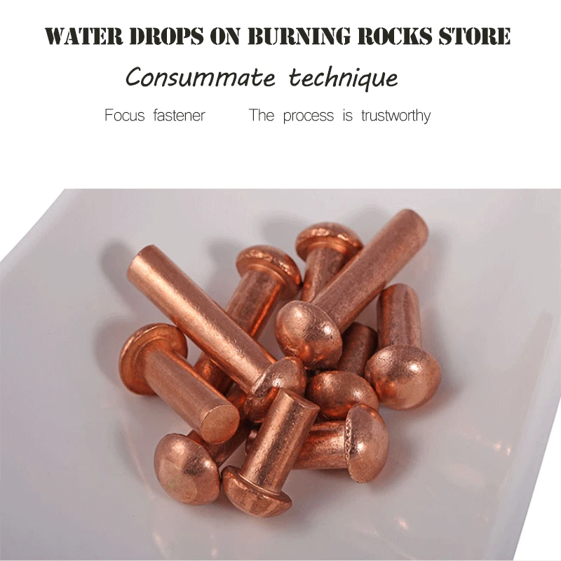 

Free shipping M4 M4*5/6/8/10/12/14/16/18/20/25/30/35 M4x5/6/8/10/12 DIN660 GB867 Copper Cap Half Round Pan Head Solid Rivet